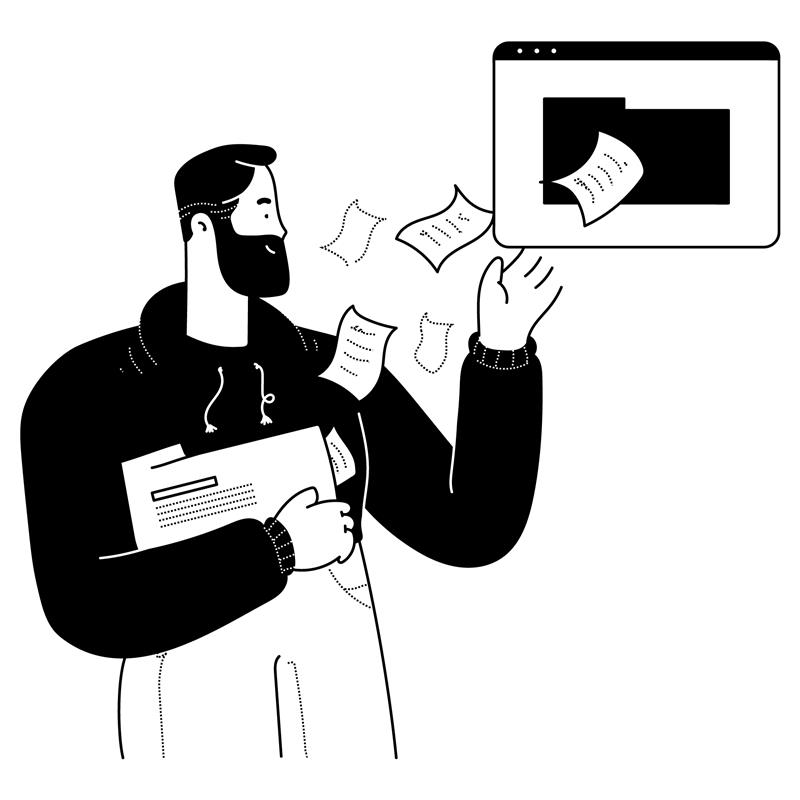 files and folders business storage data database upload document file folder online